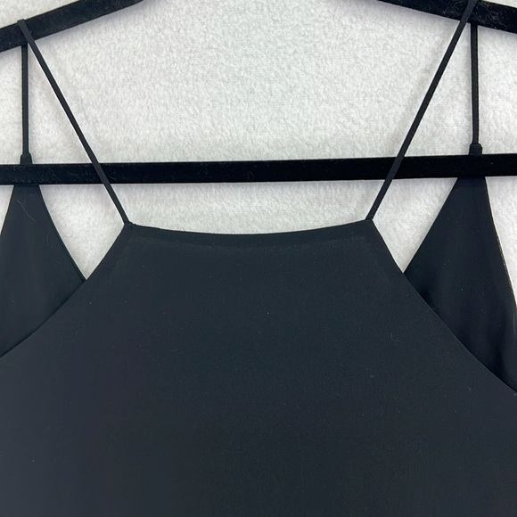 Loft Black Flowing Camisole Size Medium Racerback 100% Polyester Lined Like New - Picture 5 of 8